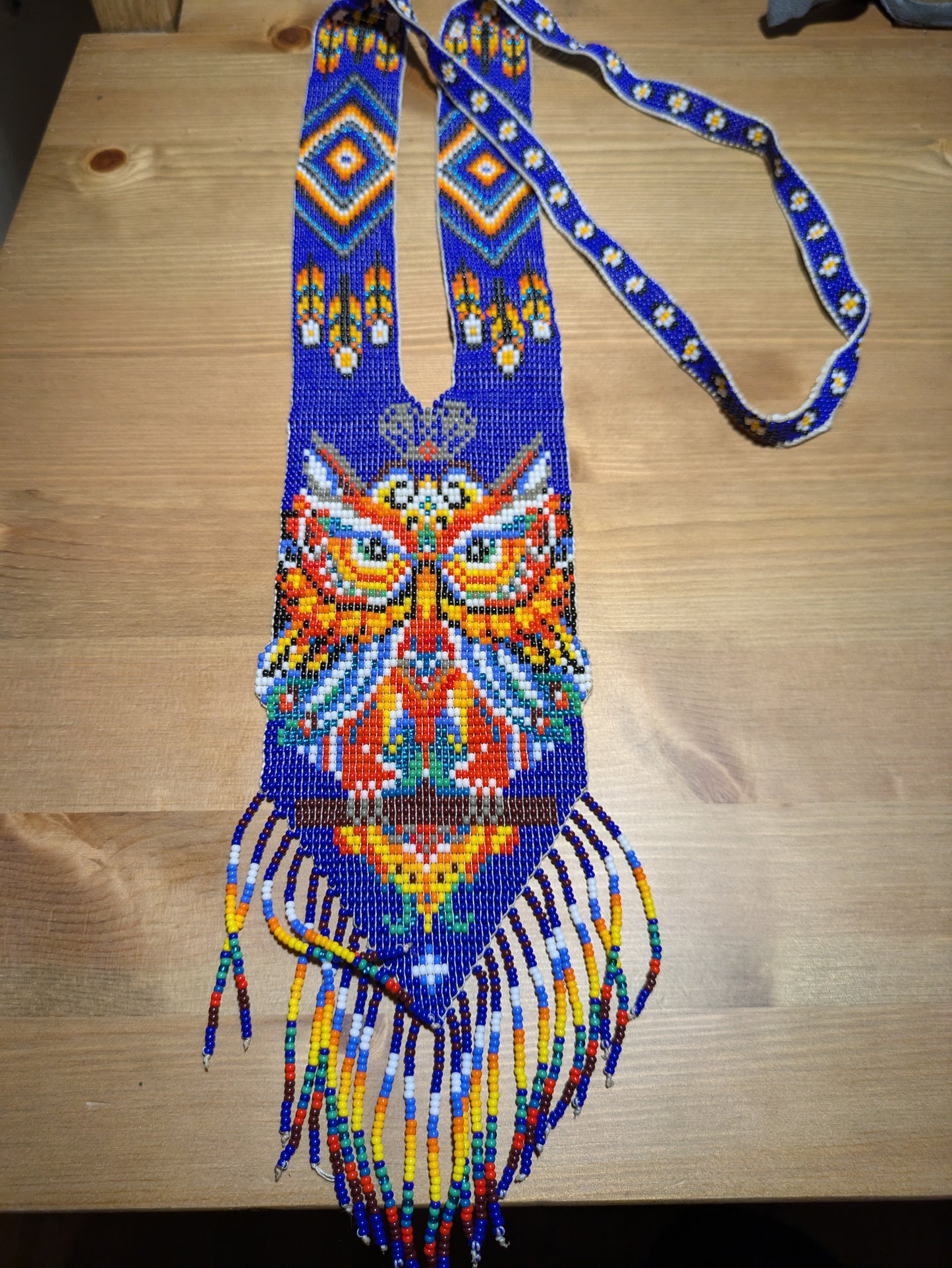 Beaded Necklace Blue owl