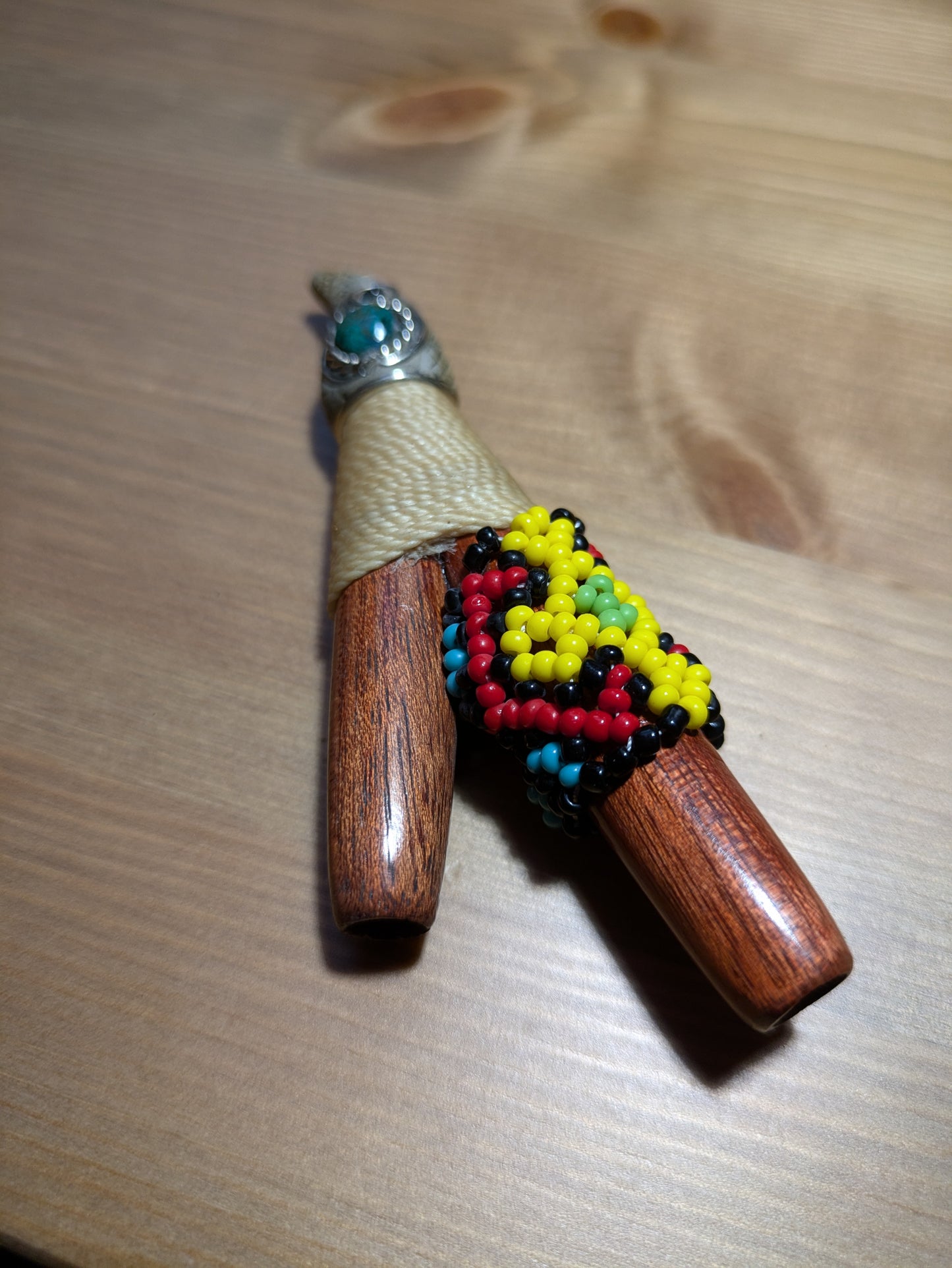 Kuripe rosewood with beads